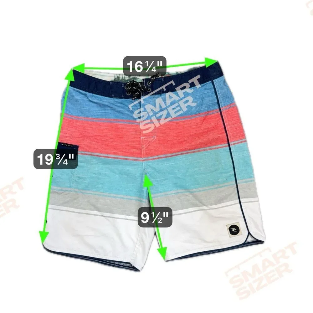 Rip Curl Salmon Blue Multicolor Swim Board Shorts Mens 32 Waist